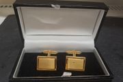 Gold Tone Rectangular Cufflinks with presentation box