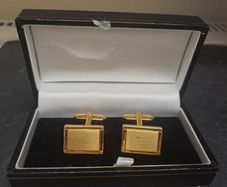 Gold Tone Rectangular Cufflinks with presentation box