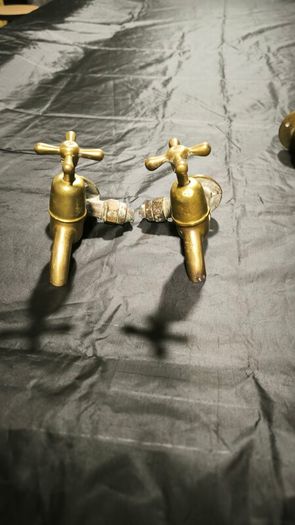 2 sets of Old brass taps