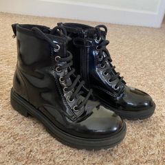 Next Girls Black Patent Boots. Size 12.5. See 2 pics