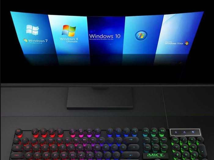 New iMICE AK-800 USB Wired LED Backlit Suspended Round Cap Gaming Keyboard.