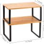 Bamboo Kitchen Cabinet Counter Shelf Organiser Cupboard Organiser - Brand New Image 3