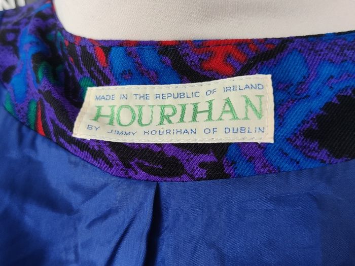 VINTAGE 1990s 1980s wool floral jacket blazer by Jimmy Hourihan Made in Ireland