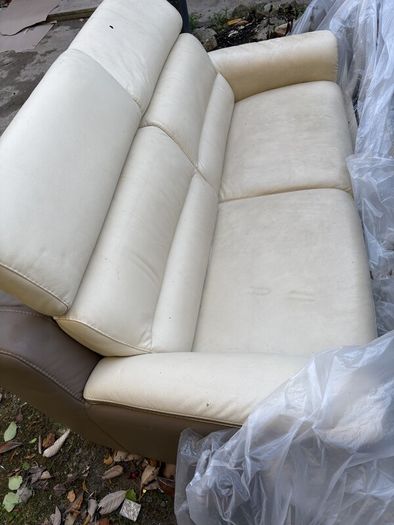 Cream Leather Couch - FREE