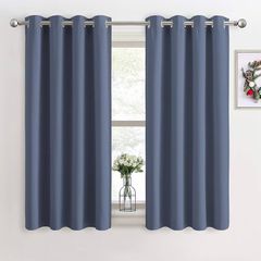 NEW SALE | Blackout Curtains for Bedroom - Eyelet Top Window Treatment Curtain 2 Panels for Energy Saving Decorative Door Curtains, 46 inch x 54 inch (Width x Length), Haze Blue