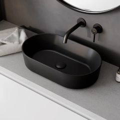 Lova Cera-Line 53 Matt Black Ceramic Countertop Washbasin