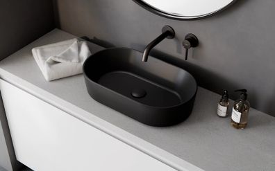 Lova Cera-Line 53 Matt Black Ceramic Countertop Washbasin