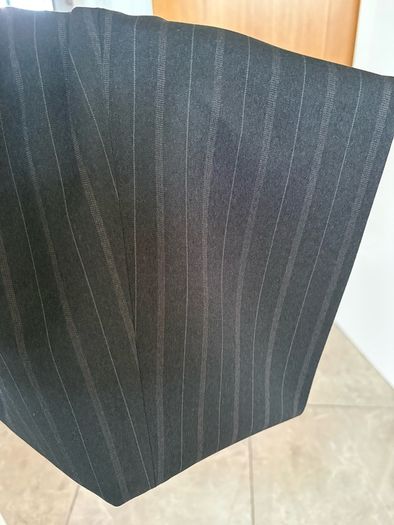 Mens 3 piece suit black with brown lines 58L