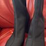Black Elegant Ankle Boots Sz 6 / Eu 39 Satin Pull On Boots.  Jet Black.  Excellent Condition. Image 10