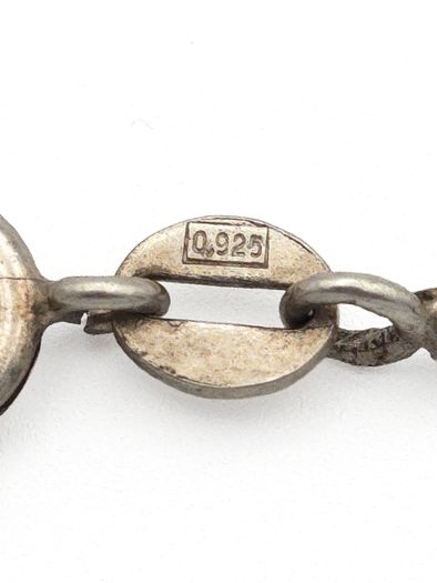 Vintage 925 Sterling Silver Geometric Link Bracelet