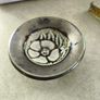 Vintage pottery pin dish featuring a Tudor Rose design. It is approximately 3 inches in diameter. Image 2