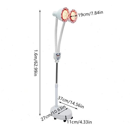 IR-Heat-Infrared, Infrared Red Light Therapy Lamp, Dual Head 360 Adjustable Infrared Lamp