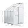 Polycarbonate Greenhouse Aluminium 6 x 4ft Image 2