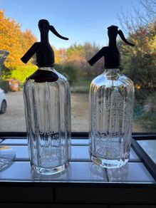 Two Vintage 1930s-1950s Irish Glass Soda Syphons