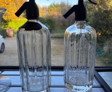 Two Vintage 1930s-1950s Irish Glass Soda Syphons