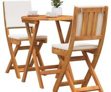 Bistro Set 3 pcs Brown Solid acacia wood