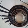 Graduated Set 6 Copper Saucepans Image 6