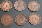 UK One Penny Coins (6 coins)