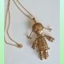 A stunning vintage silver gilt ragdoll pendant necklace rare to find Image 10