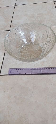 Vintage French Clear Glass Dessert Set Sunburst Pineapple Design