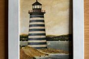 Beach lighthouse painting