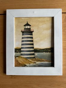 Beach lighthouse painting