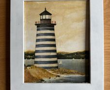 Beach lighthouse painting