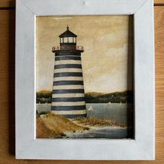Beach lighthouse painting