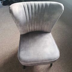 Grey Plush Velvet Chair