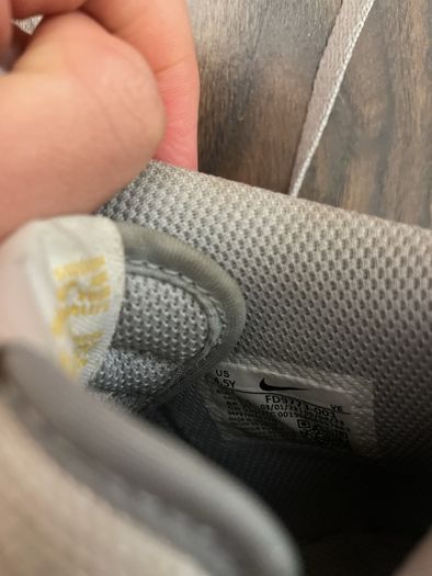 Grey white and orange Jordan's
