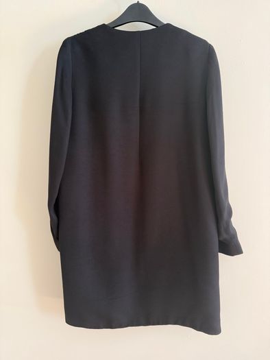 Cos black, collarless open-front longline  jacket / blazer