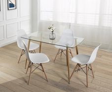 Modern Nordic Dining Set + 4 chairs white
