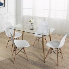 Modern Nordic Dining Set + 4 chairs white