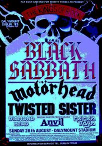 Black Sabbath vintage concert poster Dalymount Stadium Dublin Ireland 1983 Replica