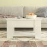 FREE EXPRESS SHIPPING Coffee Table High Gloss White 79x49x41 cm Engineered Wood Image 2
