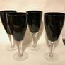 4 vintage black wine glasses  like new Image 2