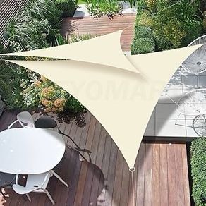 Sun Shade Sail Waterproof Outdoor Garden Patio Party Sunscreen Awning 2x2x2m Triangle Canopy 98% UV Block with Free Rope, Cream