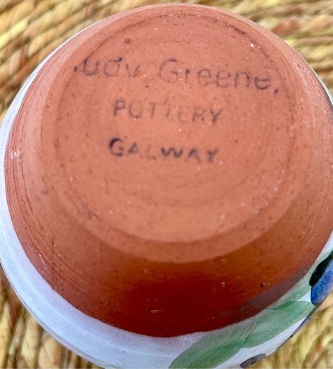 Judy Greene Irish studio pottery hand painted vase