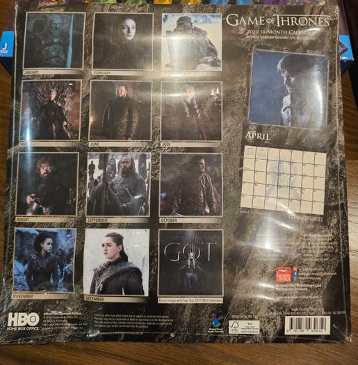Game of Trones 2020 Official Calendar Sealed