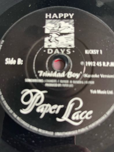 Paper lace. Trinidad boy picture sleeve vinyl record single in vg+ condition