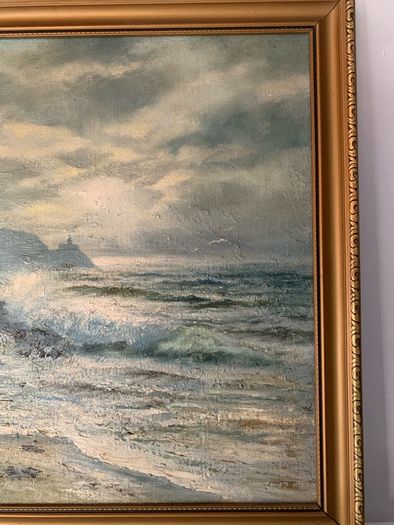 Original oil paintimg, Neville Henderson. "Howth from Doldrum Bay"