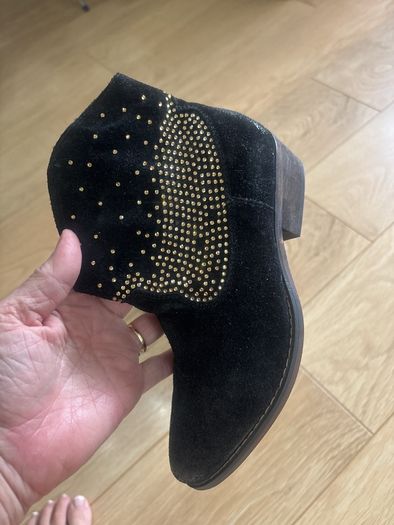 Black Genuine Leather Ankle Boots 36