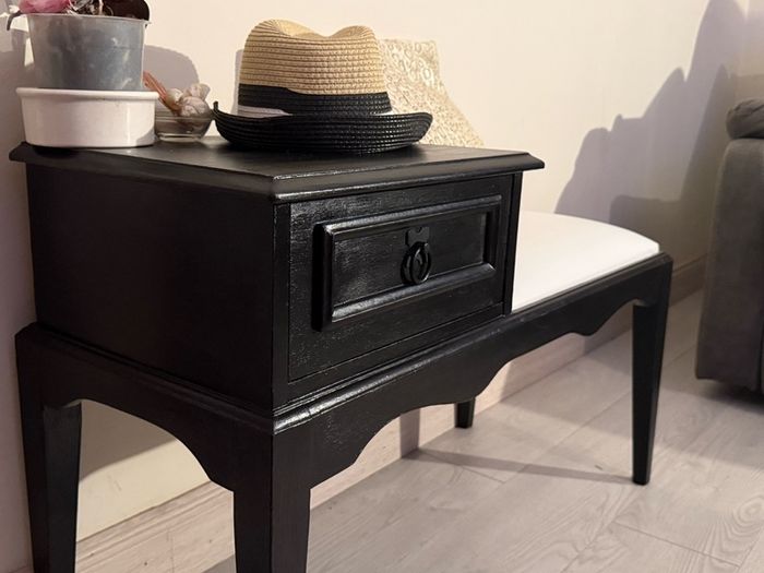 Solid Wood Hallway Bench & Mirror