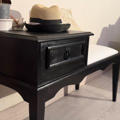 Solid Wood Hallway Bench & Mirror