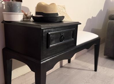Solid Wood Hallway Bench & Mirror