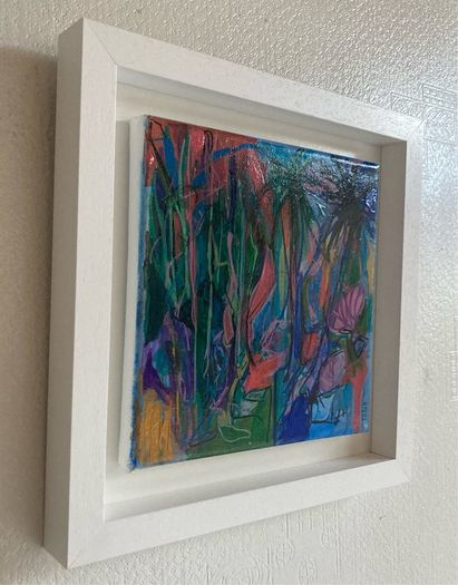 FREE Frame Original Art Original Painting Tropical Art Botanical Art Blue Painting