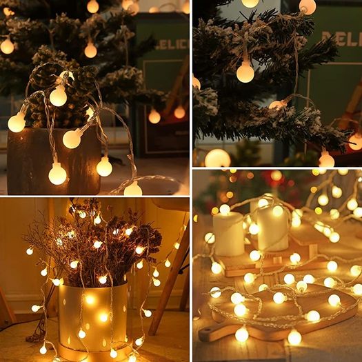 Globe String Lights Waterproof, 15M/49ft 120 LED Fairy Lights Plug in, 8 Modes Christmas Lights Outdoor/Indoor, Garden Lights for Patio, Gazebo, Bedroom, Party Decorations (FREE SHIPPING)