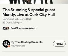 1 X The Stunning Ticket - City Hall Cork