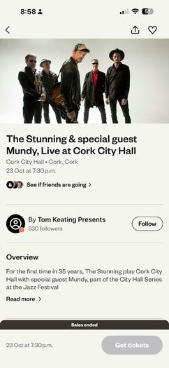 1 X The Stunning Ticket - City Hall Cork