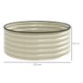 Galvanised Raised Garden Bed with Safety Edging, Outdoor Raised Planter Box with Gloves, 120 x 120 x 43cm, Cream White Image 3